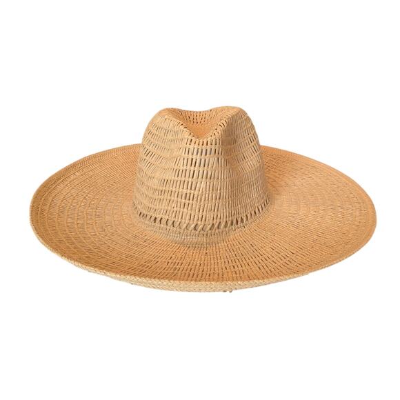 Universal Thread Round Straw Panama Beach Hat Tan Adjustable Fit - Picture 4 of 11